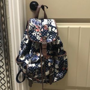 Floral canvas backpack